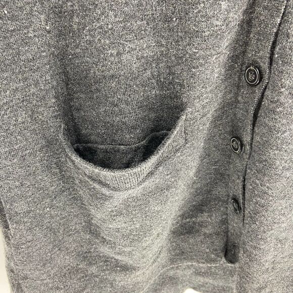 J. Crew Charcoal Gray V neck Long button Wool Cardigan Sweater womens xs - Picture 3 of 6